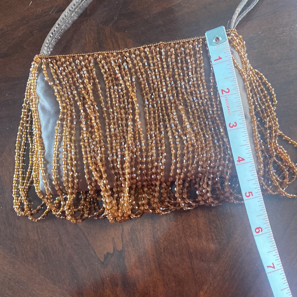 🦊 Cache brown beaded evening bag. - Picture 4 of 7